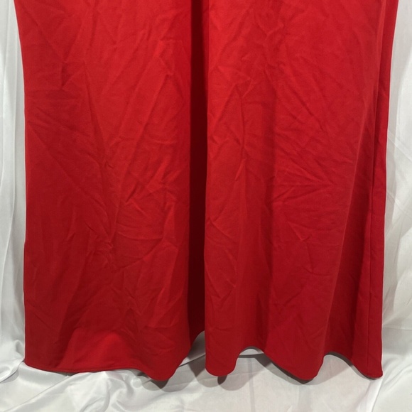 NWT Betsy & Adam [ PLUS size 22W‎ ] Sweetheart V Neck Ruched Gown Red - Picture 11 of 12